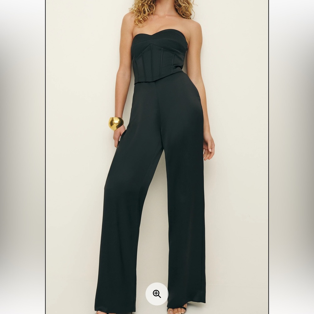 NWT Reformation Pacie Satin Jumpsuit Black - Size 0